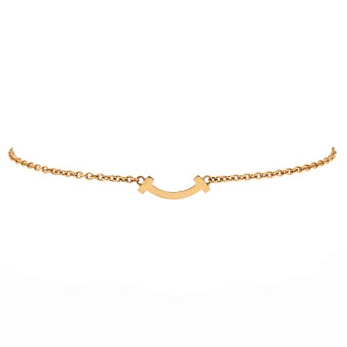 T Smile Chain Bracelet 18K Rose Gold Mini