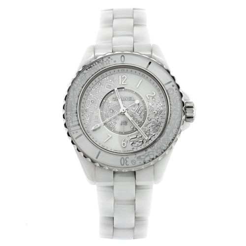 J12-20 Limited Edition Quartz Watch Ceramic and Stainless Steel with Diamonds 33