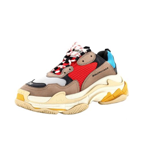 Men's Triple S Sneakers Fabric and Mesh with Faux Leather