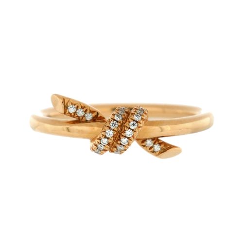 Knot Ring 18K Rose Gold and Diamonds