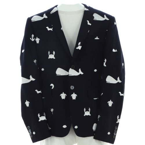 Men's Single Breasted Icon Blazer Embroidered Wool