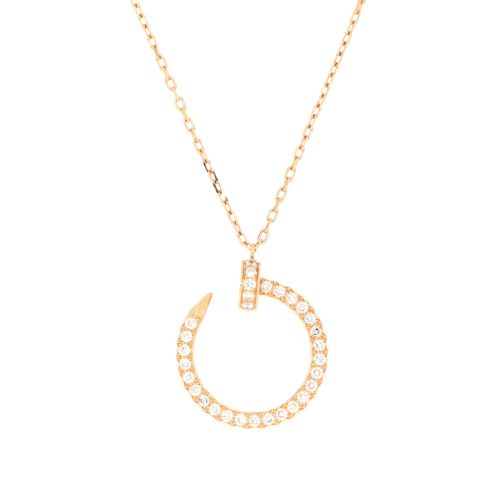 Juste un Clou Pendant Necklace 18K Rose Gold and Pave Diamonds