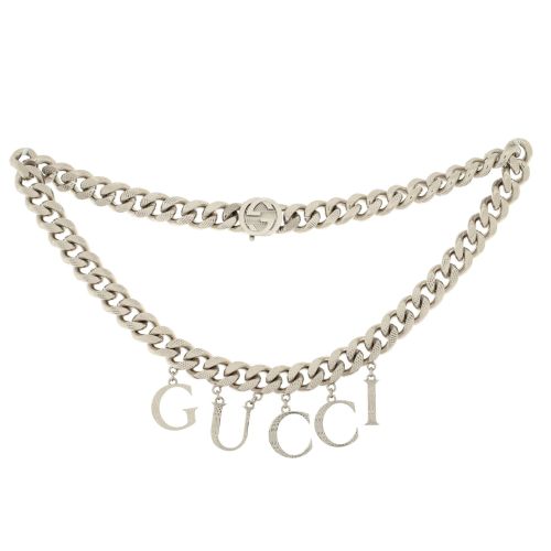 Logo Chain Choker Necklace Metal