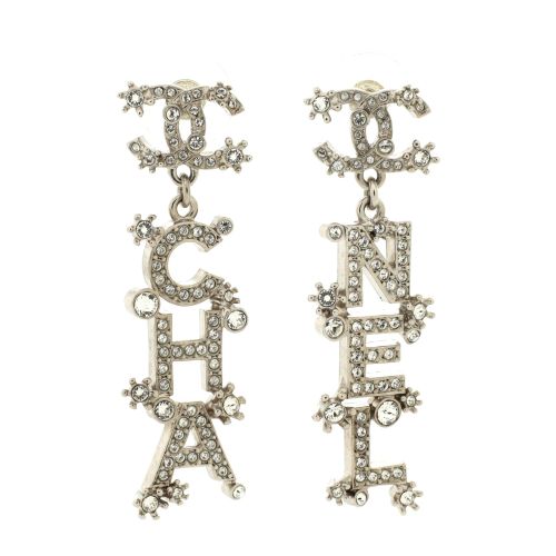 CHA-NEL Drop Earrings Metal with Crystals