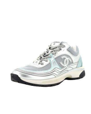 Women's CC Low-Top Sneakers Fabric and Laminated Leather