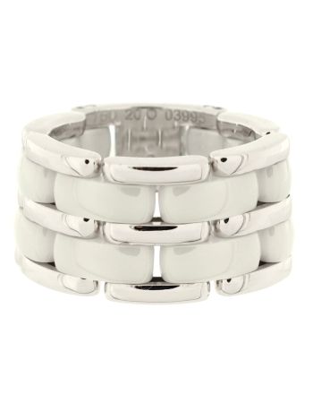 Ultra Link Ring 18K White Gold and Ceramic Large