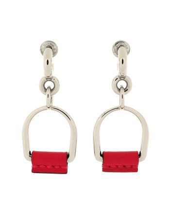 Heritage Equestre Dangle Earrings Metal with Leather Small