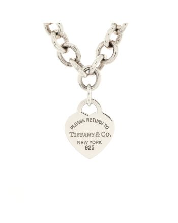 Return To Tiffany Heart Tag Choker Necklace Sterling Silver