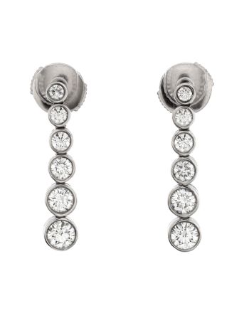 Graduated Jazz Drop Earrings Platinum and Diamonds