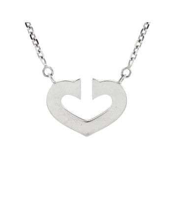 C Heart de Cartier Pendant Necklace 18K White Gold