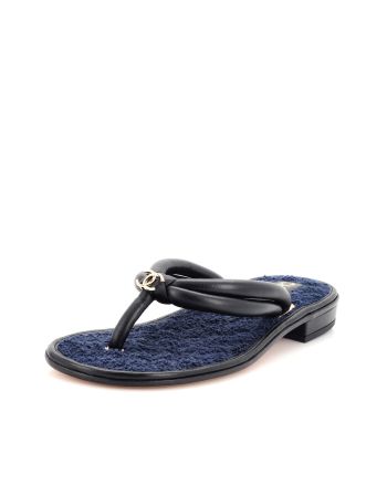 Women's Interlocking CC Thong Sandals Leather