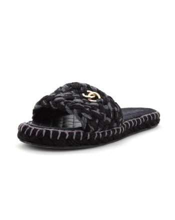 Women's CC Slide Mules Braided Fabric