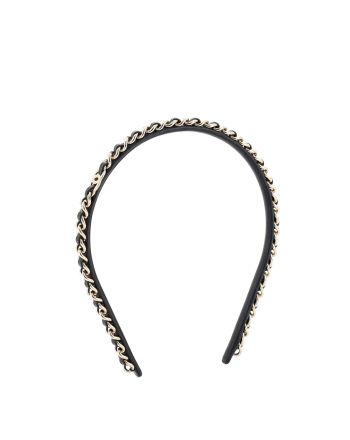 CC Turnlock Chain Link Headband Lambskin and Metal