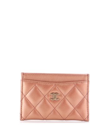 Classic Card Holder Quilted Iridescent Lambskin