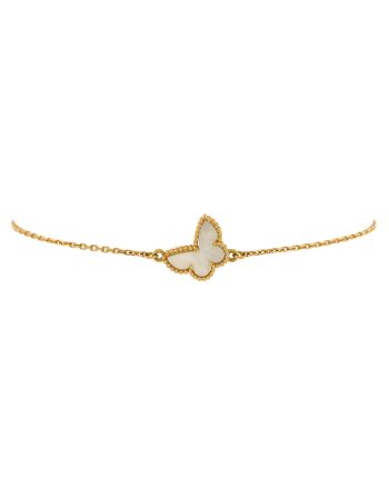 Sweet Alhambra Butterfly Bracelet 18K Yellow Gold and Mother of Pearl