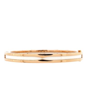 B.Zero1 Hinged Bangle Bracelet 18K Rose Gold with Ceramic 7mm