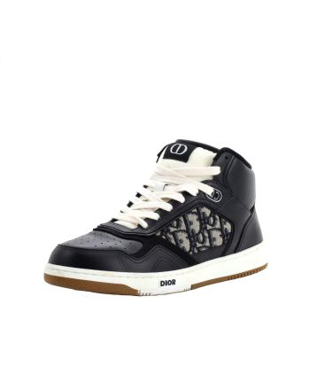 Men's B27 Mid-Top Sneakers Leather with Oblique Canvas