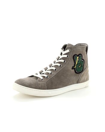 Men's Peace Sign High Top Sneakers Suede